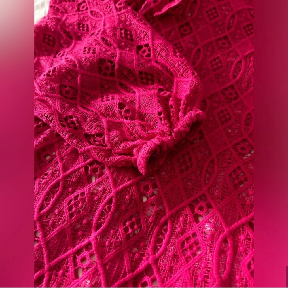 SEZANE Elegant Pink Lace Women's Top - Picture 8 of 9